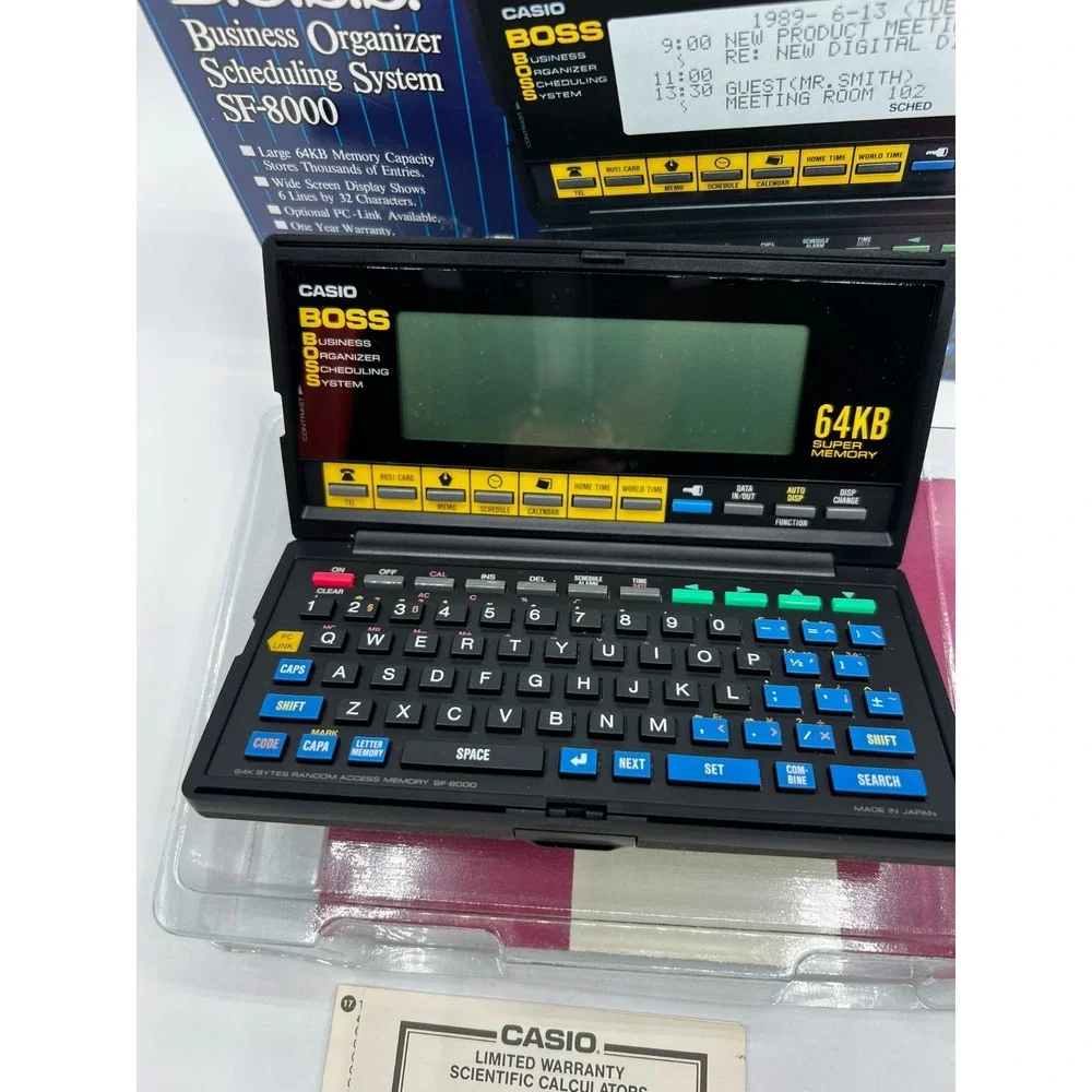 Casio Japan SF-8000 BOSS Business Organizer System 64KB Memory Manual Box